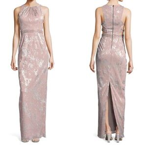 Elegant Pink Sleeveless Evening Gown